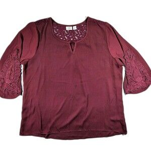 Cato Womens Blouse, Lace on Arms Sz 18,20W